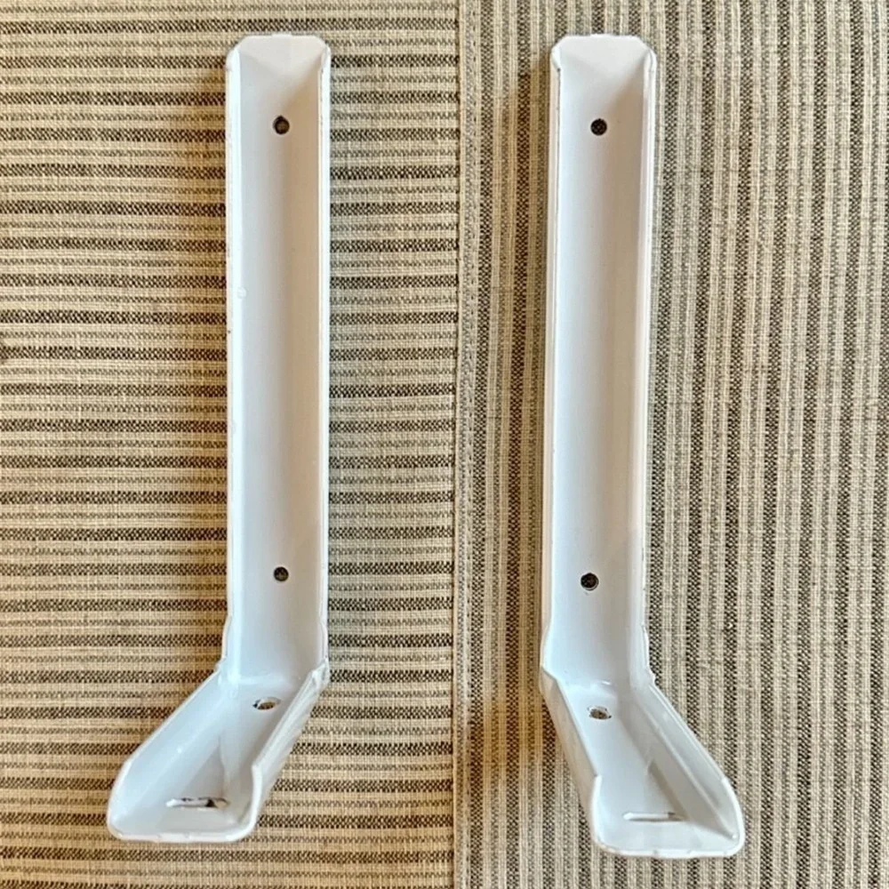 2ct White Designer Steel Shelf Brackets